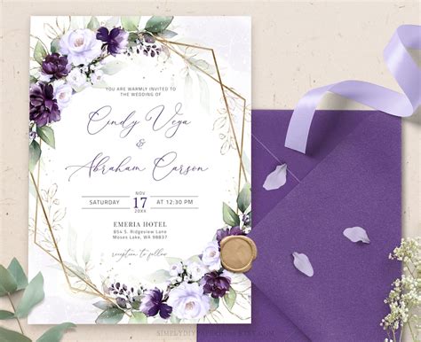 Customize 632+ Purple Wedding Invitation Templates Online.